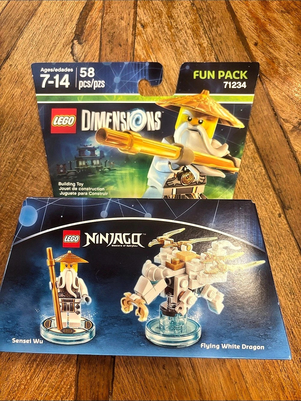 NIB LEGO Dimensions Fun Pack 71234: Sensei Wu & Flying White Dragon Factory Seal